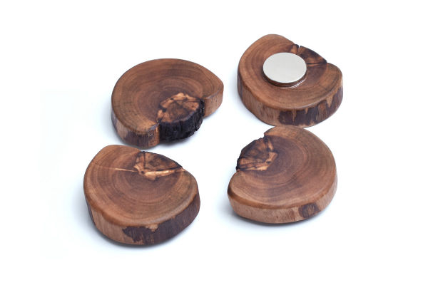 Magnete aus Holz, Holzmagnete, Kühlschrankmagnete handgefertigt, Magnete für Magnettafeln, Handgefertigtes aus Holz, Holzknopf & mehr, Olivenholz